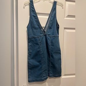Denim is in check out this low cut dress